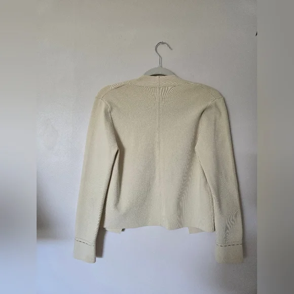 MM Lafleur Cardigan Woolf Blazer Womens Size Small Cream Open Front Jardigan - Picture 12 of 13